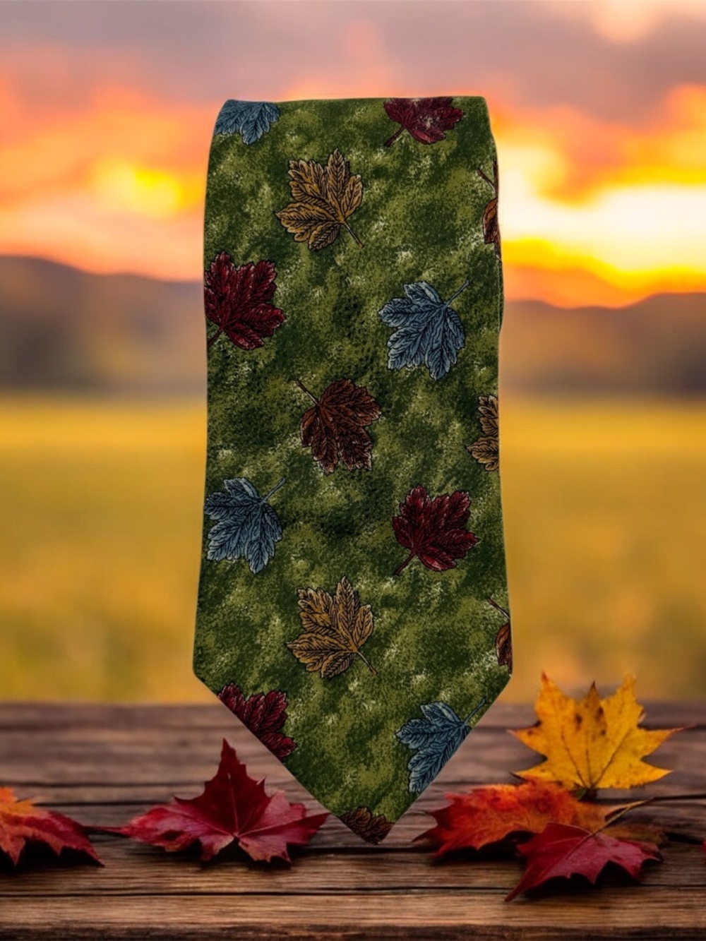 Altea Milano Silk Tie Green Leaf It